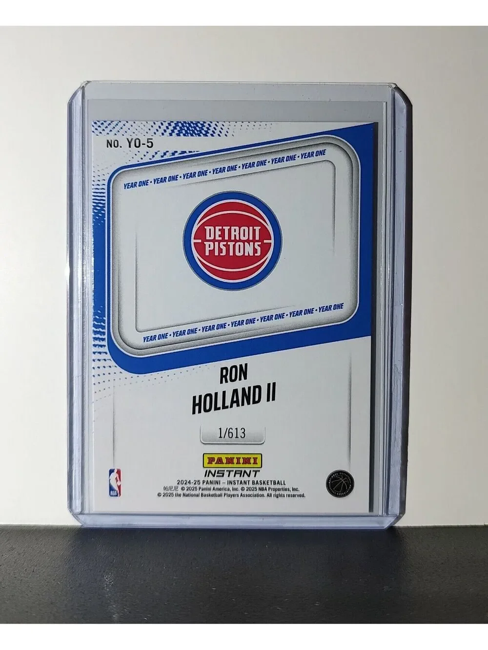 Ron Holland II Rookie Card 2024-25 Panini Year One #5 Basketball Pistons 1/613